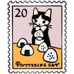 Pottering Cat | 徽章〔郵票系列〕 - Nekos Cube 方塊貓 | 荃灣貓Cafe